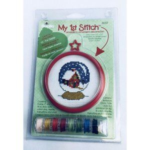 Bucilla Cross Stitch Kit Christmas Ornament Snow